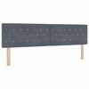 vidaXL LED galvūgalis su LED juostelėmis Tamsiai pilka 180 cm Aksomas