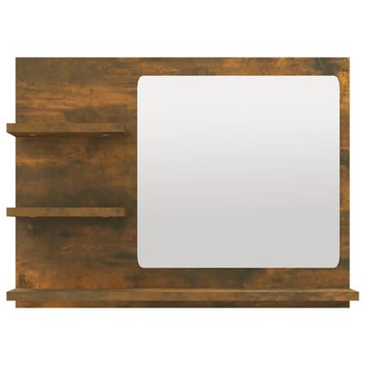 vidaXL Vonios veidrodis, dūminio ąžuolo, 60x10,5x45cm, mediena