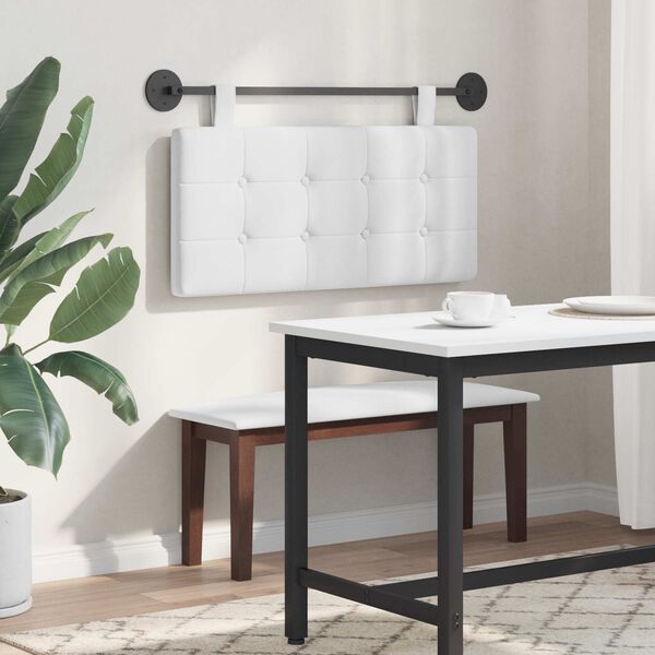 vidaXL Kabantysis galvūgalis Baltas 100 x 55 x 5 cm audinys