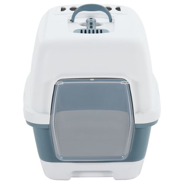 vidaXL Kačių kraiko padėklas, baltas/mėlynas, 58x45x48cm, PP