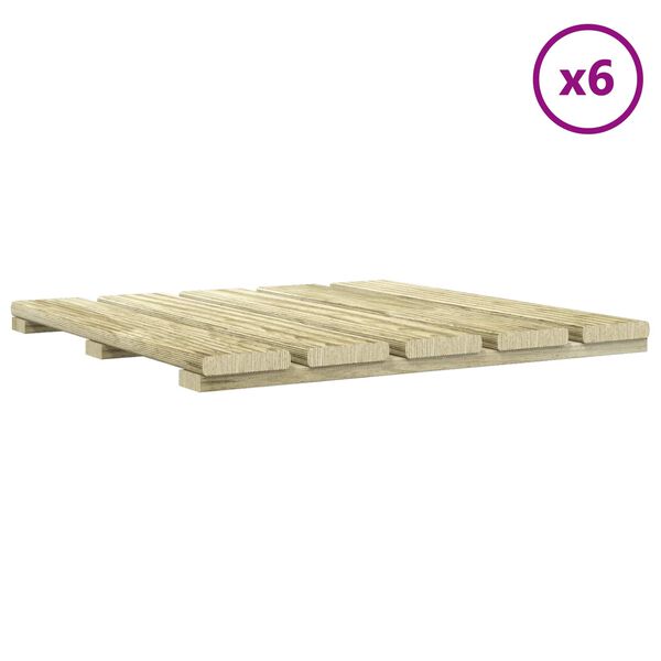 vidaXL Terasinė Plytelė 6 pcs Žalia 50 x 50 cm Žalia impregnuota pu&scaron;is