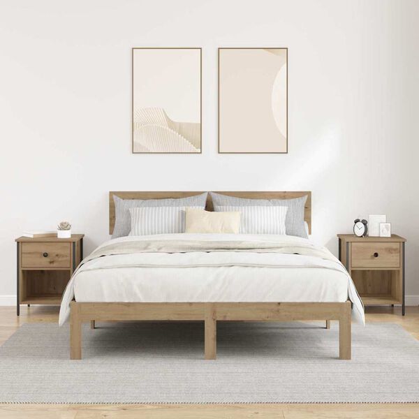 vidaXL &Scaron;alia lovos spintelė 2 pcs Amatininkų ąžuolas 40 x 42 x 50 cm