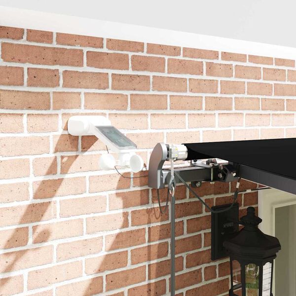 vidaXL Skėtis Audinys su Juoda 600 &times; 300 cm Poliesteris