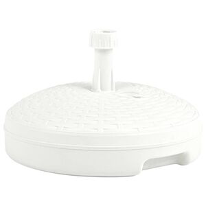 vidaXL Skėčio pagrindas, baltas, 20l, ratano imitacijos plastikas