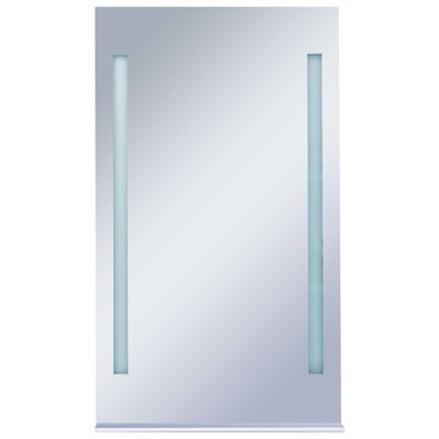 vidaXL Sieninis vonios kambario LED veidrodis su lentyna, 60x100cm