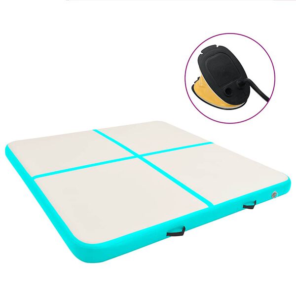 vidaXL Pripučiamas gimnastikos kilimėlis, žalias, 200x200x10cm, PVC