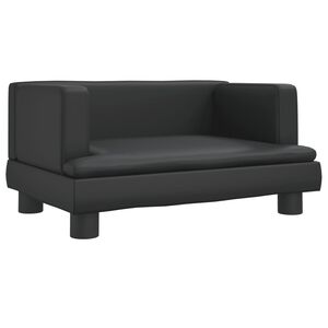 vidaXL Vaikiška sofa, juodos spalvos, 60x40x30cm, dirbtinė oda