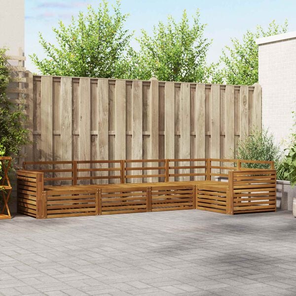 vidaXL Lauko sofos komplektas 5 pcs Natūrali Kietos akacijos mediena