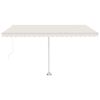 vidaXL Rankiniu būdu ištraukiama markizė su LED, kreminė, 400x300cm