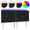 vidaXL Galvūgalis su LED, juodos spalvos, 183x16x118/128cm, aksomas
