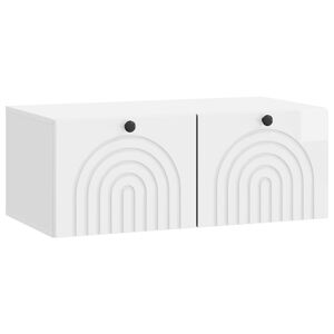 vidaXL Sieninė TV spintelė Itin blizgi balta 78,5 x 41 x 30 cm
