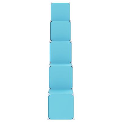 vidaXL Lentyna su 15 kubo formos skyrių vaikams, mėlynos spalvos, PP