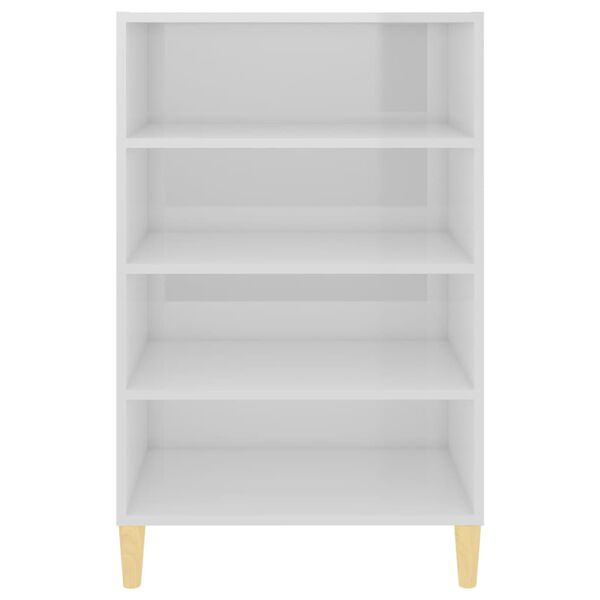 vidaXL &Scaron;oninė spintelė, balta, 57x35x90cm, apdirbta mediena, blizgi