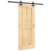 vidaXL Slankios durys 85 x 210 cm Natūrali ir juoda