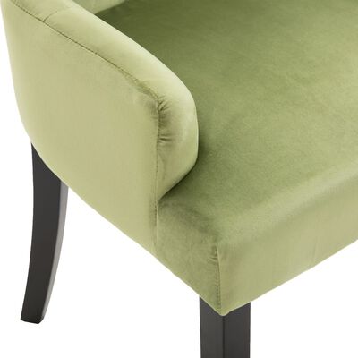 vidaXL Valgomojo kėdė su porankiais, šviesiai žalia, aksomas