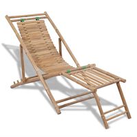 vidaXL Lauko terasos krėslas su pakoju, bambukas