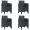 vidaXL Sodo Kėdė 4 pcs Antracitas 53 x 49 x 85 cm PP
