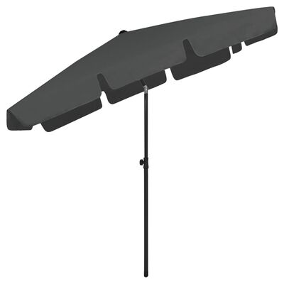 vidaXL Paplūdimio skėtis, antracito spalvos, 200x125cm