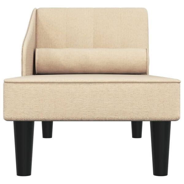 vidaXL Poilsio sofa su ilga pagalve, kreminės spalvos, audinys