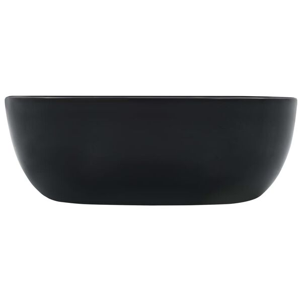 vidaXL Praustuvas, juodos sp., 42,5x42,5x14,5cm, keramika