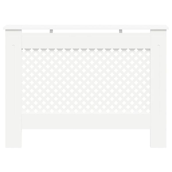 vidaXL Radiatoriaus uždangalas, baltos sp., 112x19x81,5cm, MDF