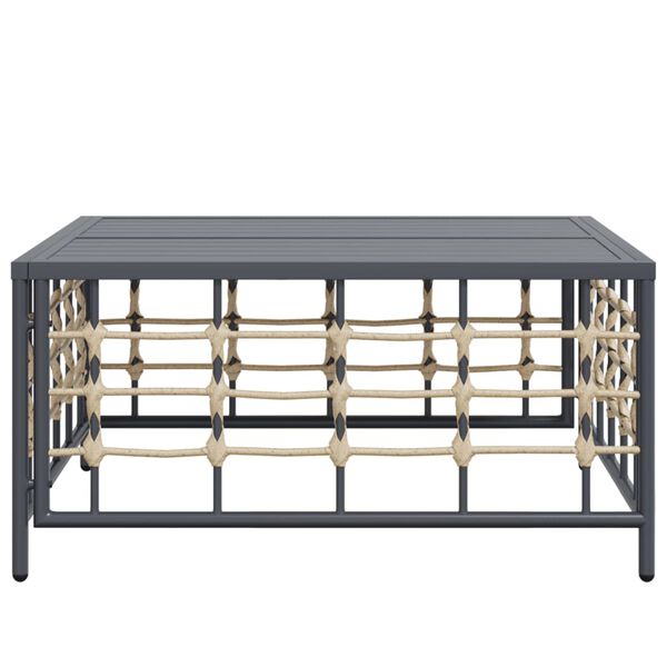 vidaXL Sodo stalas, antracito spalvos, 70x70x34cm, poliratanas