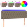 vidaXL Galvūgalis su LED, taupe spalvos, 160x7x78/88cm, audinys