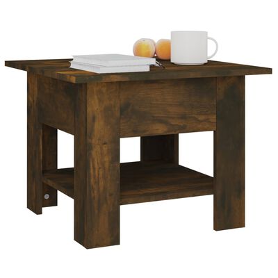 vidaXL Kavos staliukas, dūminio ąžuolo spalvos, 55x55x42cm, MDP