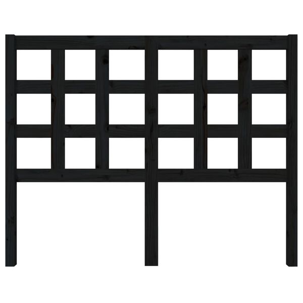 vidaXL Lovos galvūgalis, juodas, 125,5x4x100cm, pu&scaron;ies masyvas