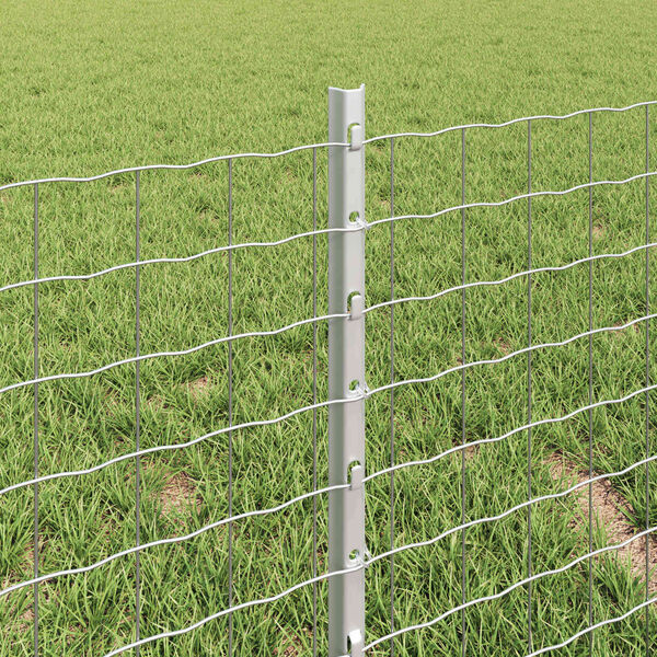 vidaXL Tvora su stulpais Sidabro 0,4 x 25 m Plienas