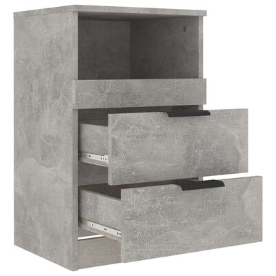 vidaXL Naktinės spintelės, 2vnt., betono pilkos, apdirbta mediena