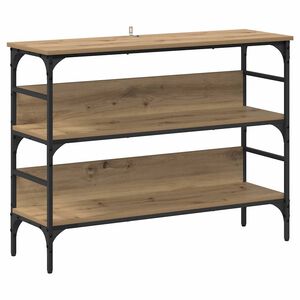 vidaXL Konsolinis stalas su lentyna artisano ąžuolo 100 x 32 x 75 cm