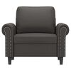 vidaXL Krėslas, pilkos spalvos, 60cm, dirbtinė oda