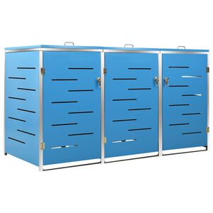 vidaXL Trivietė konteinerių pastogė, 207x77,5x115 cm, plienas