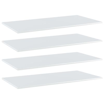 vidaXL Knygų lentynos plokštės, 4vnt., baltos, 100x50x1,5cm, MDP