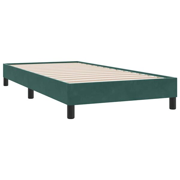 vidaXL Box Spring Lova be čiužinio Tamsiai žalia 80x210 cm aksomas
