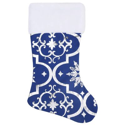 vidaXL Prabangus kilimėlis po eglute su kojine, mėlyni, 122cm, audinys
