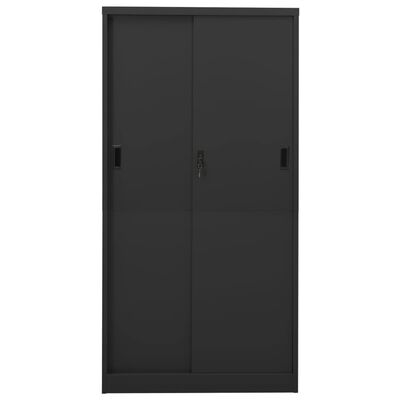 vidaXL Spintelė su stumdomom durim, antracito, 90x40x180cm, plienas