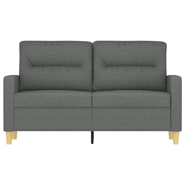 vidaXL Dvivietė sofa, tamsiai pilkos spalvos, 120cm, audinys