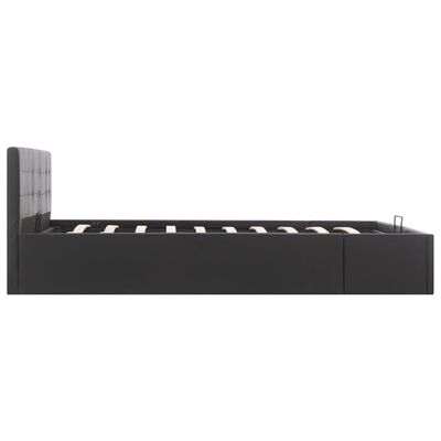 vidaXL Lovos rėmas su daiktadėže, juodas, 160x200cm, dirbtinė oda