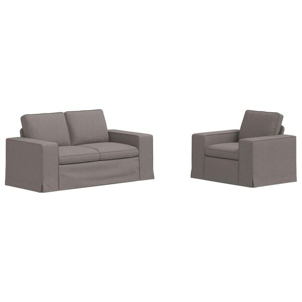 vidaXL Sofa 2 pcs Taupe 182 x 80 x 82 cm audinys