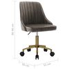 vidaXL Pasukama valgomojo kėdė, tamsiai pilkos spalvos, aksomas