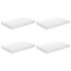 vidaXL Pakabinamos sieninės lentynos, 4vnt., baltos, 40x23,5x3,8cm, MDF