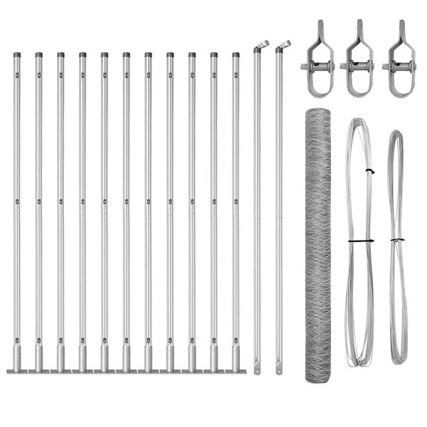 vidaXL Tvorelės stulpas Sidabro 25 x 1,5 m (36 mm tinklas) Plienas