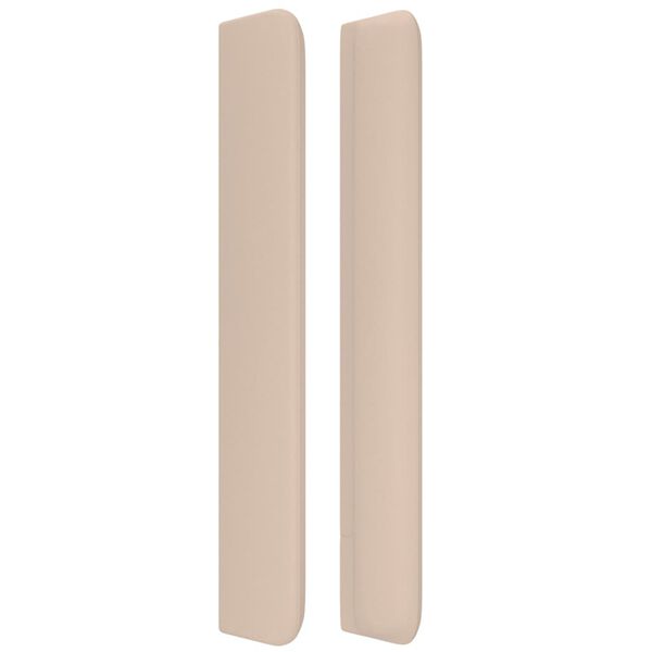 vidaXL Galvūgalis su auselėmis, kapučino,147x16x118/128cm,dirbtinė oda