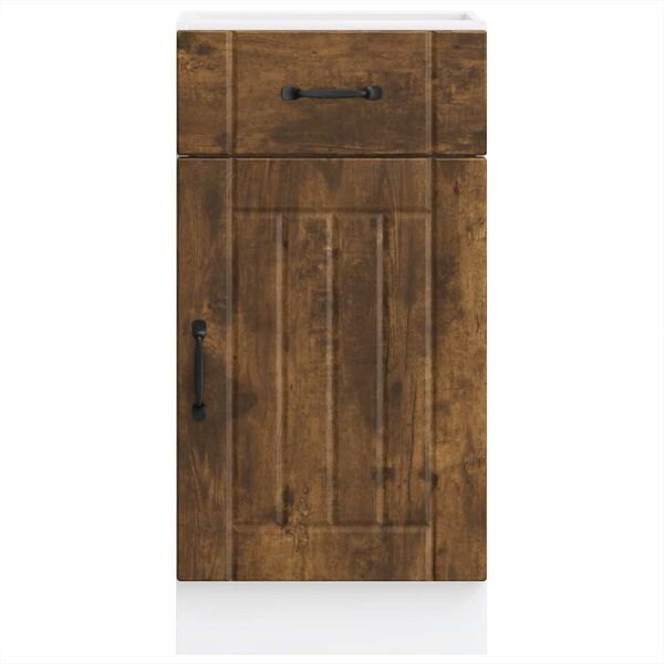 vidaXL Virtuvės spintelė, Lucca, dūminio ąžuolo, apdirbta mediena