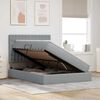 vidaXL Lova su daiktų laikymo vieta ir LED &Scaron;viesiai pilka 140 x 190 cm