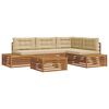 vidaXL Lauko sofos komplektas 5 Vienetas Natūralus ir bežinis