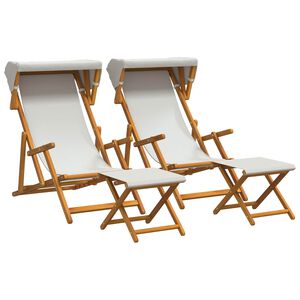 vidaXL Gulintojas 4 pcs 3 Pozicija Kietas eukalipto medis Kreminė