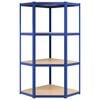 vidaXL Sandėliavimo lentynos, 3vnt., mėlynos, plienas/mediena